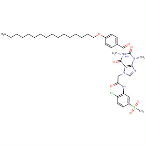 61526-73-6  7H-Purine-7-acetamide,N-[2-chloro-5-(methylsulfonyl)phenyl]-a-[4-(hexadecyloxy)benzoyl]-1,2,3,6-tetrahydro-1,3-dimethyl-2,6-dioxo-