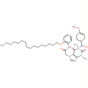61526-77-0  7H-Purine-7-acetamide,N-[2-(hexadecyloxy)phenyl]-1,2,3,6-tetrahydro-a-(4-methoxybenzoyl)-1,3-dimethyl-2,6-dioxo-