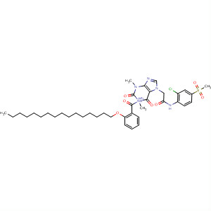 61526-80-5  7H-Purine-7-acetamide,N-[2-chloro-4-(methylsulfonyl)phenyl]-a-[2-(hexadecyloxy)benzoyl]-1,2,3,6-tetrahydro-1,3-dimethyl-2,6-dioxo-