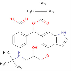 61573-48-6  Propanoic acid, 2,2-dimethyl-,[4-[3-[(1,1-dimethylethyl)amino]-2-hydroxypropoxy]-1H-indol-6-yl]methylester, benzoate (salt)