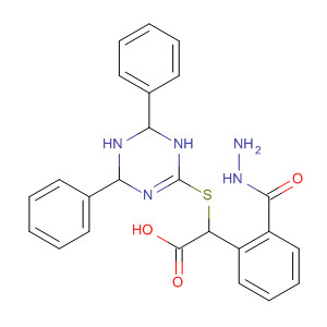 61582-09-0  Acetic acid, [(1,4,5,6-tetrahydro-4,6-diphenyl-1,3,5-triazin-2-yl)thio]-,2-phenylhydrazide