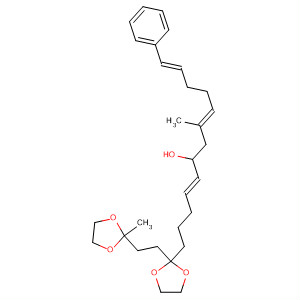 61619-15-6  4,8,12-Tridecatrien-6-ol,8-methyl-1-[2-[2-(2-methyl-1,3-dioxolan-2-yl)ethyl]-1,3-dioxolan-2-yl]-13-phenyl-, (E,E,E)-