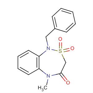 61154-92-5  2,1,5-Benzothiadiazepin-4(3H)-one,1,5-dihydro-5-methyl-1-(phenylmethyl)-, 2,2-dioxide