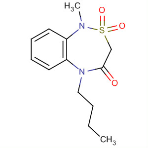 61154-96-9  2,1,5-Benzothiadiazepin-4(3H)-one, 5-butyl-1,5-dihydro-1-methyl-,2,2-dioxide