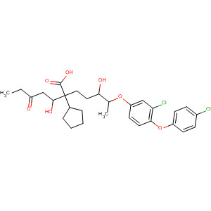 61188-86-1  Cyclopentaneheptanoic acid,2-[4-[3-chloro-4-(4-chlorophenoxy)phenoxy]-3-hydroxypentyl]-3-hydroxy-5-oxo-