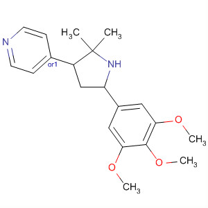 61196-60-9  Pyridine, 4-[2,2-dimethyl-5-(3,4,5-trimethoxyphenyl)-3-pyrrolidinyl]-, cis-