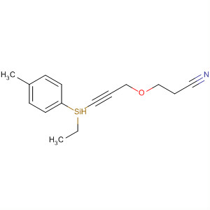61209-39-0  Propanenitrile, 3-[[3-[ethyl(4-methylphenyl)silyl]-2-propynyl]oxy]-