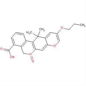61237-36-3  5H,11H-[2]Benzopyrano[4,3-g][1]benzopyran-9-carboxylic acid,5,5-dimethyl-11-oxo-3-propoxy-