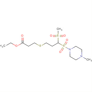 61316-05-0  Propanoic acid,3-[[3-[(4-methyl-1-piperazinyl)sulfonyl]-3-(methylsulfonyl)propyl]thio]-,ethyl ester