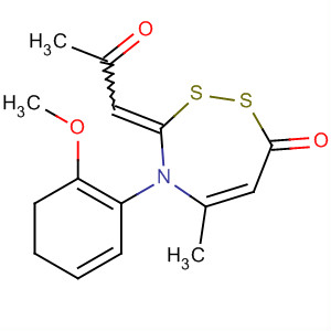 61317-37-1  7H-1,2,4-Dithiazepin-7-one,3,4-dihydro-4-(2-methoxyphenyl)-5-methyl-3-(2-oxopropylidene)-