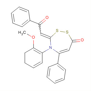 61317-41-7  7H-1,2,4-Dithiazepin-7-one,3,4-dihydro-4-(2-methoxyphenyl)-3-(2-oxo-2-phenylethylidene)-5-phenyl-
