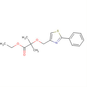 61329-12-2  Propanoic acid, 2-methyl-2-[(2-phenyl-4-thiazolyl)methoxy]-, ethyl ester