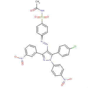 61352-90-7  Acetamide,N-[[4-[[5-(4-chlorophenyl)-3-(3-nitrophenyl)-1-(4-nitrophenyl)-1H-pyrazol-4-yl]azo]phenyl]sulfonyl]-