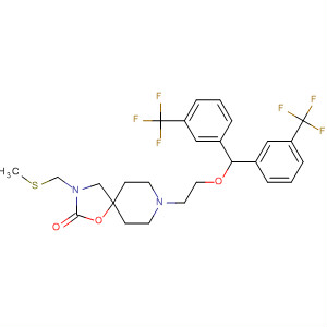 613673-83-9  1-Oxa-3,8-diazaspiro[4.5]decan-2-one,8-[2-[bis[3-(trifluoromethyl)phenyl]methoxy]ethyl]-3-[(methylthio)methyl]-
