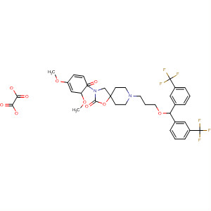 613673-96-4  1-Oxa-3,8-diazaspiro[4.5]decan-2-one,8-[3-[bis[3-(trifluoromethyl)phenyl]methoxy]propyl]-3-(2,4-dimethoxybenzoyl)-, ethanedioate (1:1)