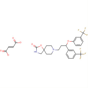 613674-79-6  1-Oxa-3,8-diazaspiro[4.5]decan-2-one,8-[3-[3-(trifluoromethyl)phenoxy]-3-[3-(trifluoromethyl)phenyl]propyl]-,(2E)-2-butenedioate (1:1)
