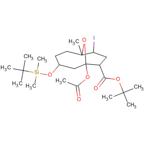 613674-94-5  10-Oxabicyclo[4.3.1]decane-7-carboxylic acid,6-(acetyloxy)-4-[[(1,1-dimethylethyl)dimethylsilyl]oxy]-9-iodo-1-methyl-,1,1-dimethylethyl ester, (1R,4R,6R,7S,9R)-rel-