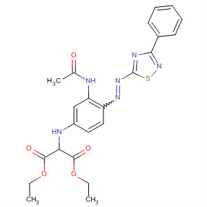 61372-63-2  Propanedioic acid,[[3-(acetylamino)-4-[(3-phenyl-1,2,4-thiadiazol-5-yl)azo]phenyl]amino]-,diethyl ester