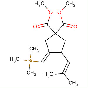 604758-20-5  1,1-Cyclopentanedicarboxylic acid,3-(2-methyl-1-propenyl)-4-[(trimethylsilyl)methylene]-, dimethyl ester,(4E)-
