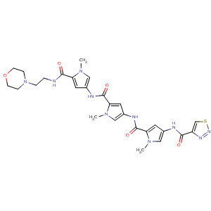 605658-35-3  1,2,3-Thiadiazole-4-carboxamide,N-[1-methyl-5-[[[1-methyl-5-[[[1-methyl-5-[[[2-(4-morpholinyl)ethyl]amino]carbonyl]-1H-pyrrol-3-yl]amino]carbonyl]-1H-pyrrol-3-yl]amino]carbonyl]-1H-pyrrol-3-yl]-