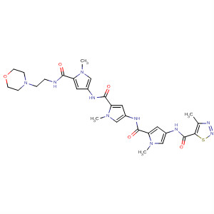 605658-36-4  1,2,3-Thiadiazole-5-carboxamide,4-methyl-N-[1-methyl-5-[[[1-methyl-5-[[[1-methyl-5-[[[2-(4-morpholinyl)ethyl]amino]carbonyl]-1H-pyrrol-3-yl]amino]carbonyl]-1H-pyrrol-3-yl]amino]carbonyl]-1H-pyrrol-3-yl]-