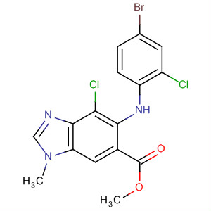 606144-39-2  1H-Benzimidazole-6-carboxylic acid,5-[(4-bromo-2-chlorophenyl)amino]-4-chloro-1-methyl-, methyl ester