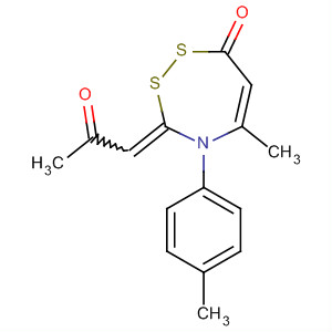 60728-83-8  7H-1,2,4-Dithiazepin-7-one,3,4-dihydro-5-methyl-4-(4-methylphenyl)-3-(2-oxopropylidene)-