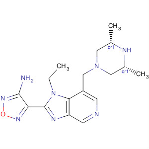 607372-74-7  1,2,5-Oxadiazol-3-amine,4-[7-[[(3R,5S)-3,5-dimethyl-1-piperazinyl]methyl]-1-ethyl-1H-imidazo[4,5-c]pyridin-2-yl]-, rel-
