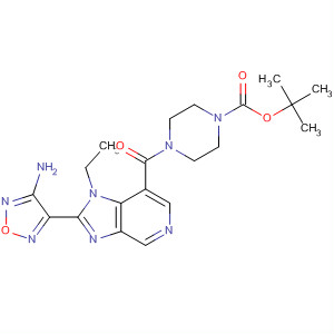 607373-27-3  1-Piperazinecarboxylic acid,4-[[2-(4-amino-1,2,5-oxadiazol-3-yl)-1-ethyl-1H-imidazo[4,5-c]pyridin-7-yl]carbonyl]-, 1,1-dimethylethyl ester