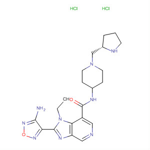 607373-53-5  1H-Imidazo[4,5-c]pyridine-7-carboxamide,2-(4-amino-1,2,5-oxadiazol-3-yl)-1-ethyl-N-[1-[(2S)-2-pyrrolidinylcarbonyl]-4-piperidinyl]-, dihydrochloride