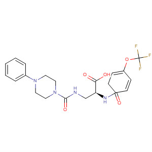 607401-97-8  L-Alanine,3-[[(4-phenyl-1-piperazinyl)carbonyl]amino]-N-[4-(trifluoromethoxy)benzoyl]-