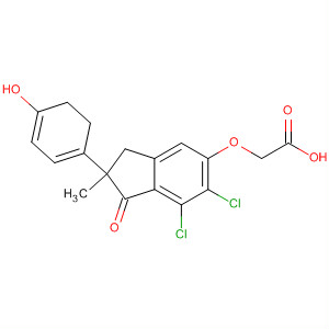 61016-62-4  Acetic acid,[[6,7-dichloro-2,3-dihydro-2-(4-hydroxyphenyl)-2-methyl-1-oxo-1H-inden-5-yl]oxy]-