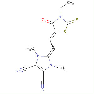 61053-06-3  1H-Imidazole-4,5-dicarbonitrile,2-[(3-ethyl-4-oxo-2-thioxo-5-thiazolidinylidene)ethylidene]-2,3-dihydro-1,3-dimethyl-