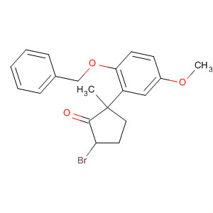 61076-55-9  Cyclopentanone,5-bromo-2-[5-methoxy-2-(phenylmethoxy)phenyl]-2-methyl-