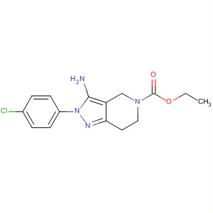 61082-79-9  5H-Pyrazolo[4,3-c]pyridine-5-carboxylic acid,3-amino-2-(4-chlorophenyl)-2,4,6,7-tetrahydro-, ethyl ester
