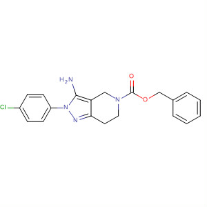 61082-80-2  5H-Pyrazolo[4,3-c]pyridine-5-carboxylic acid,3-amino-2-(4-chlorophenyl)-2,4,6,7-tetrahydro-, phenylmethyl ester