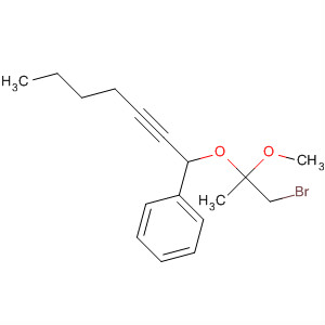 600163-39-1  Benzene, [1-(2-bromo-1-methoxy-1-methylethoxy)-2-heptynyl]-