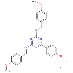600732-64-7  1,3,5-Triazine-2,4-diamine,N,N'-bis[(4-methoxyphenyl)methyl]-6-[4-(trifluoromethoxy)phenyl]-