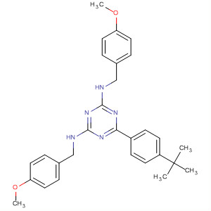 600732-66-9  1,3,5-Triazine-2,4-diamine,6-[4-(1,1-dimethylethyl)phenyl]-N,N'-bis[(4-methoxyphenyl)methyl]-