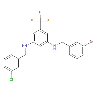 601492-14-2  1,3-Benzenediamine,N-[(3-bromophenyl)methyl]-N'-[(3-chlorophenyl)methyl]-5-(trifluoromethyl)-