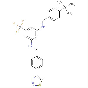 601492-83-5  1,3-Benzenediamine,N-[[4-(1,1-dimethylethyl)phenyl]methyl]-N'-[[4-(1,2,3-thiadiazol-4-yl)phenyl]methyl]-5-(trifluoromethyl)-