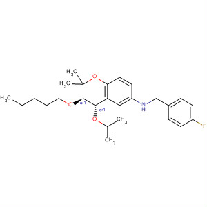 602331-87-3  2H-1-Benzopyran-6-amine,N-[(4-fluorophenyl)methyl]-3,4-dihydro-2,2-dimethyl-4-(1-methylethoxy)-3-(pentyloxy)-, (3R,4S)-rel-
