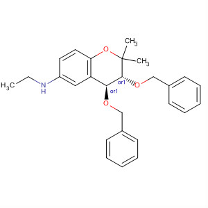 602332-01-4  2H-1-Benzopyran-6-amine,N-ethyl-3,4-dihydro-2,2-dimethyl-3,4-bis(phenylmethoxy)-, (3R,4S)-rel-