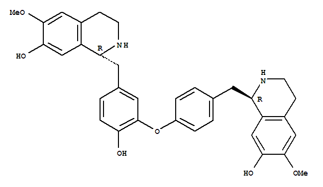 60342-37-2  7-Isoquinolinol,1,2,3,4-tetrahydro-1-[[4-[2-hydroxy-5-[[(1R)-1,2,3,4-tetrahydro-7-hydroxy-6-methoxy-1-isoquinolinyl]methyl]phenoxy]phenyl]methyl]-6-methoxy-,(1R)-
