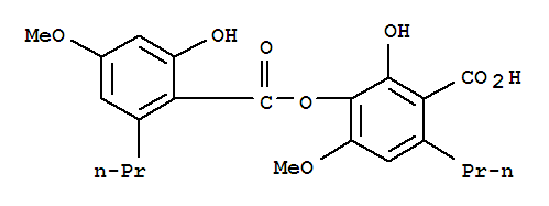 607-11-4  Benzoic acid,2-hydroxy-3-[(2-hydroxy-4-methoxy-6-propylbenzoyl)oxy]-4-methoxy-6-propyl-