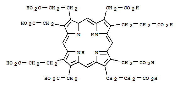 607-14-7  21H,23H-Porphine-2,7,12,17-tetrapropanoicacid, 3,8,13,18-tetrakis(carboxymethyl)-