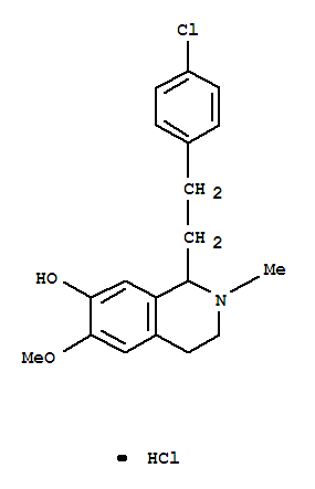 64047-73-0  7-Isoquinolinol,1-[2-(4-chlorophenyl)ethyl]-1,2,3,4-tetrahydro-6-methoxy-2-methyl-,hydrochloride (1:1)