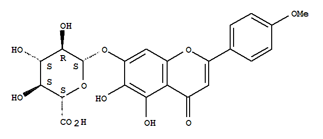 64924-06-7  b-D-Glucopyranosiduronic acid,5,6-dihydroxy-2-(4-methoxyphenyl)-4-oxo-4H-1-benzopyran-7-yl