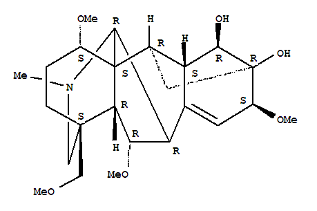 6758-63-0  Aconitane-13,14-diol,8,15-didehydro-1,6,16-trimethoxy-4-(methoxymethyl)-20-methyl-, (1a,6a,14a,16b)- (9CI)