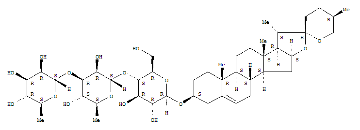 68406-04-2  b-D-Glucopyranoside, (3b,25R)-spirost-5-en-3-ylO-6-deoxy-a-L-mannopyranosyl-(1®3)-O-6-deoxy-a-L-mannopyranosyl-(1®4)- (9CI)